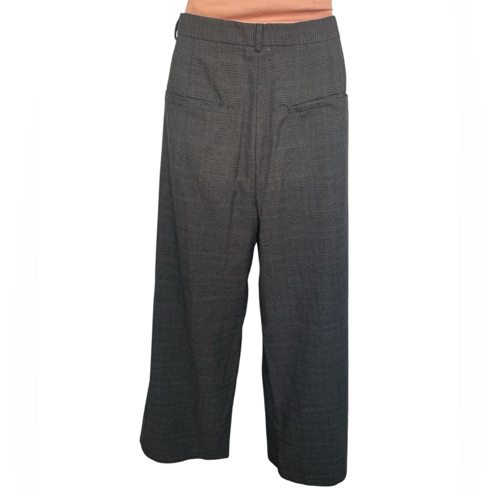 💙 Kendall & Kylie Gray/Blue Plaid Wide-Leg Trousers - Size Large - Picture 7 of 13